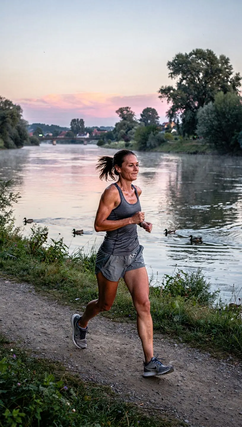 Cyclists sharing paths with pedestrians and nature.