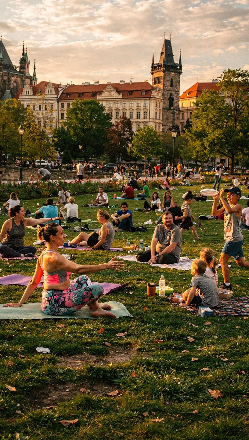 Families enjoying outdoor education activities in nature.